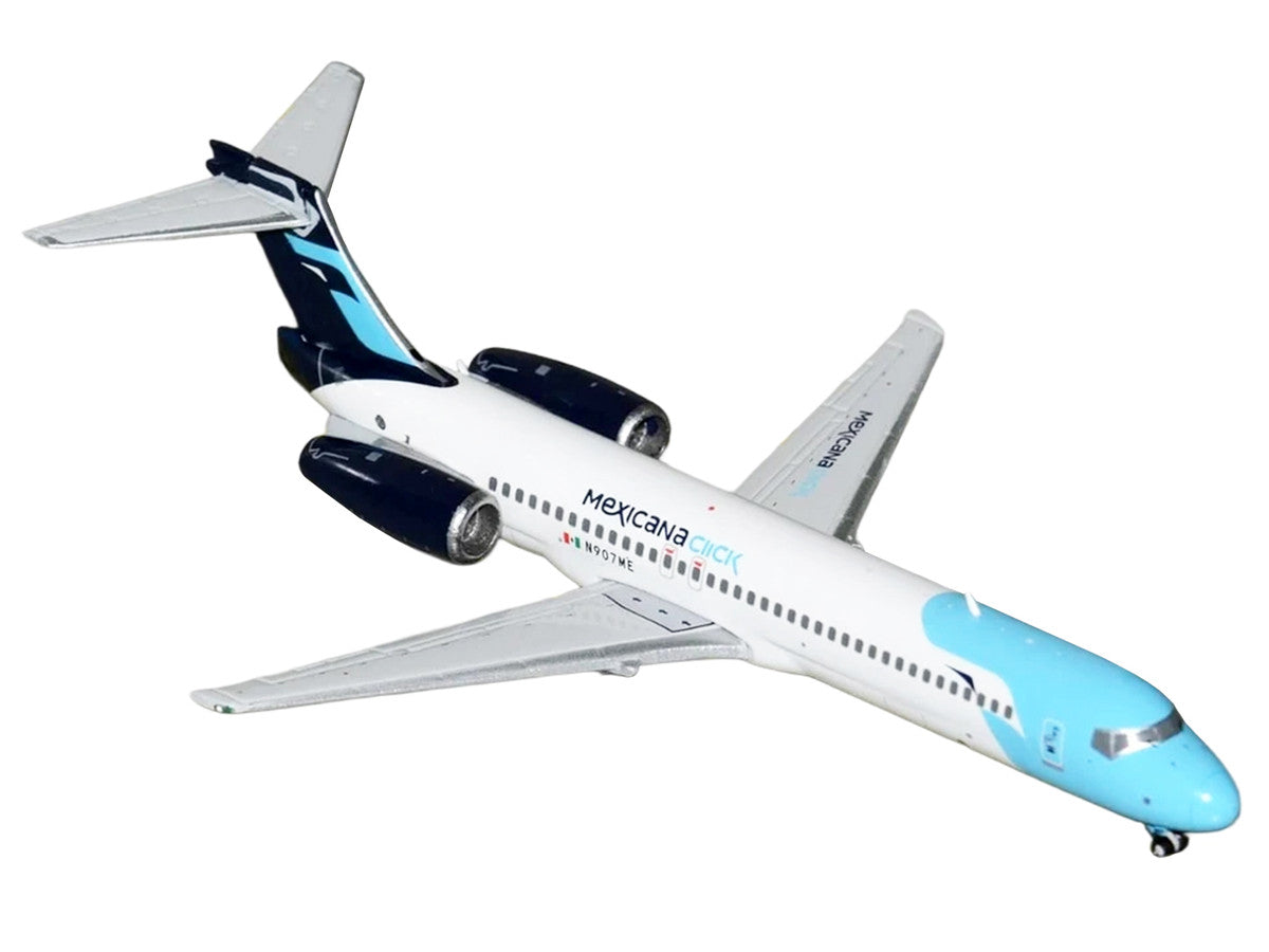 Boeing 717-200 Commercial Aircraft "Mexicana Click" (N907ME) White with Light Blue Nose and Dark Blue Tail 1/400 Diecast Model Airplane by GeminiJets GeminiJets