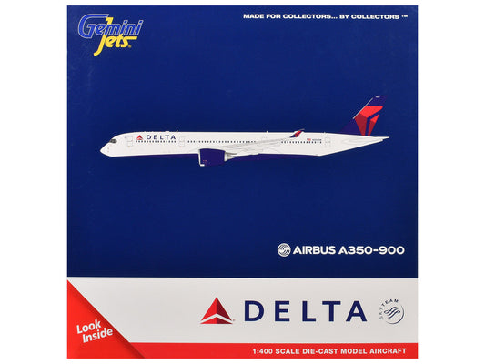 Airbus A350-900 Commercial Aircraft "Delta Air Lines" (N504DN) White with Blue and Red Tail 1/400 Diecast Model Airplane by GeminiJets GeminiJets