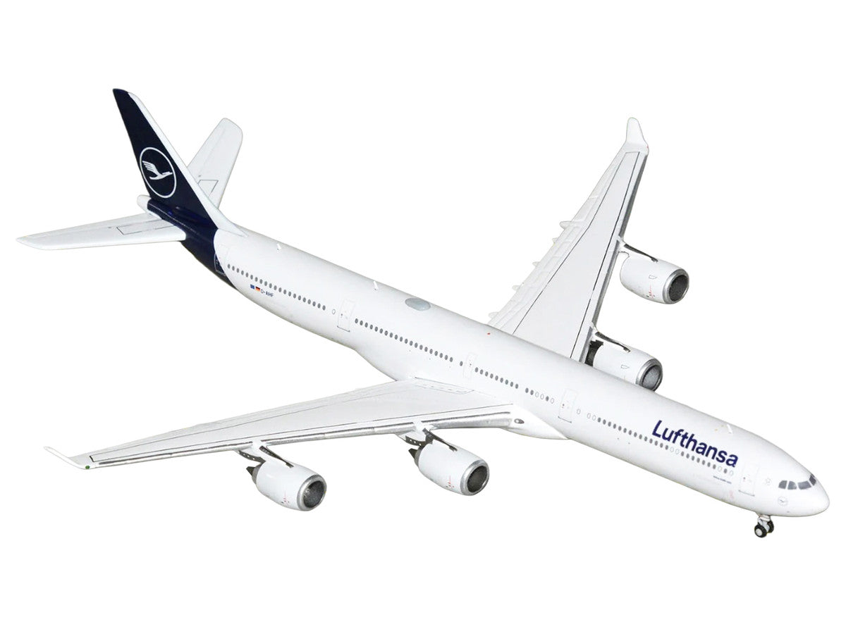 Airbus A340-600 Commercial Aircraft "Lufthansa" (D-AIHF) White with Dark Blue Tail 1/400 Diecast Model Airplane by GeminiJets-1