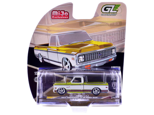 1972 Chevrolet C-10 Short Bed Pickup Truck Mustard Yellow and White "Mijo Exclusives" Series 1/64 Diecast Model Car by Greenlight-1