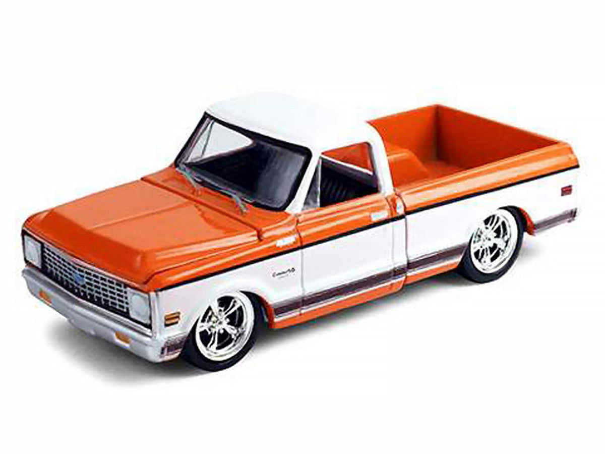 1972 Chevrolet C-10 Short Bed Pickup Truck Orange and White "Mijo Exclusives" Series 1/64 Diecast Model Car by Greenlight-0