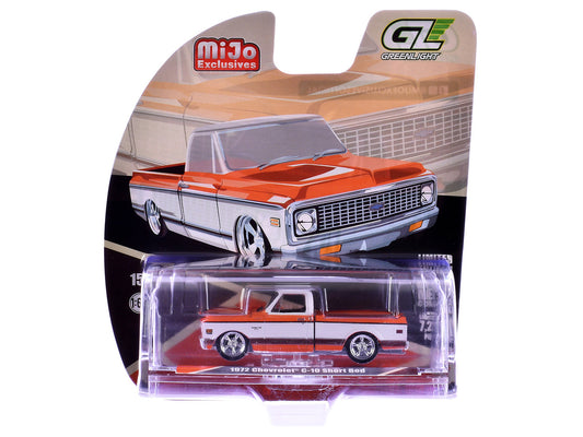 1972 Chevrolet C-10 Short Bed Pickup Truck Orange and White "Mijo Exclusives" Series 1/64 Diecast Model Car by Greenlight-1