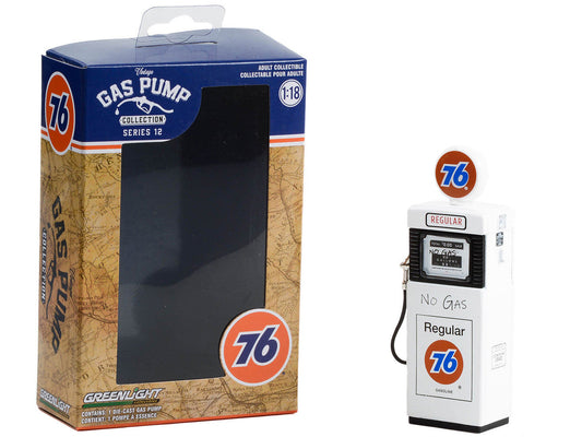 1951 Wayne 505 Gas Pump "Union 76 Regular Gasoline" "No Gas" White "Vintage Gas Pumps" Series 12 1/18 Diecast Model by Greenlight Greenlight