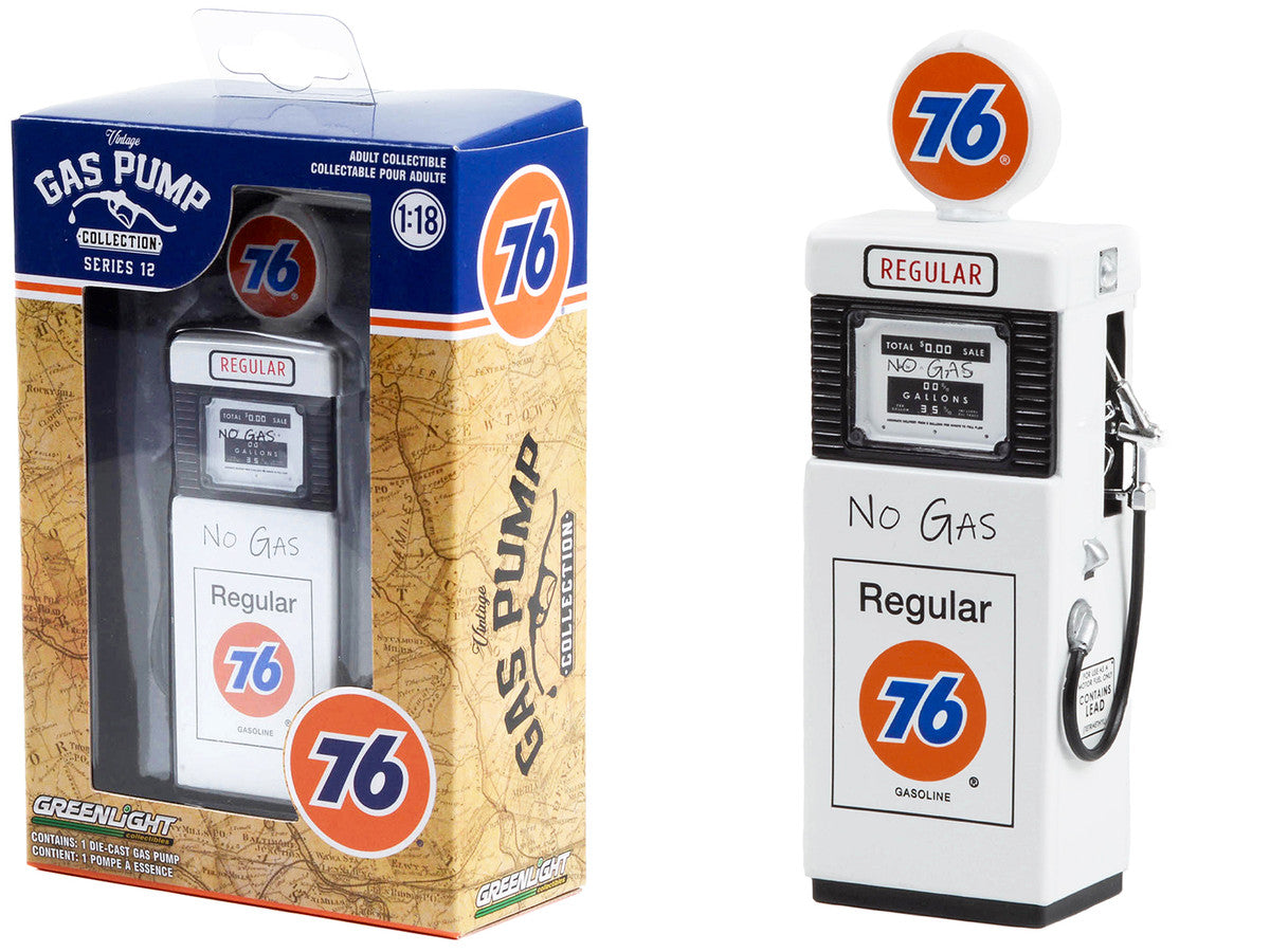 1951 Wayne 505 Gas Pump "Union 76 Regular Gasoline" "No Gas" White "Vintage Gas Pumps" Series 12 1/18 Diecast Model by Greenlight Greenlight