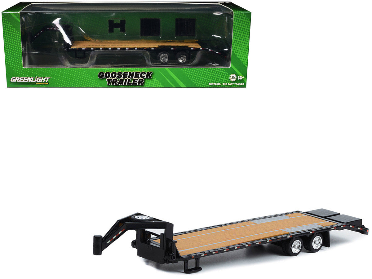 Gooseneck Trailer Black (In Box) 1/64 Diecast Model Car by Greenlight-2