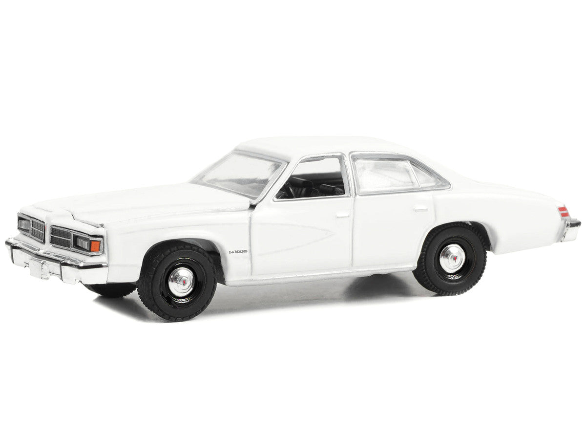 1976-77 Pontiac LeMans Enforcer White "Hot Pursuit - Hobby Exclusive" Series 1/64 Diecast Model Car by Greenlight Greenlight