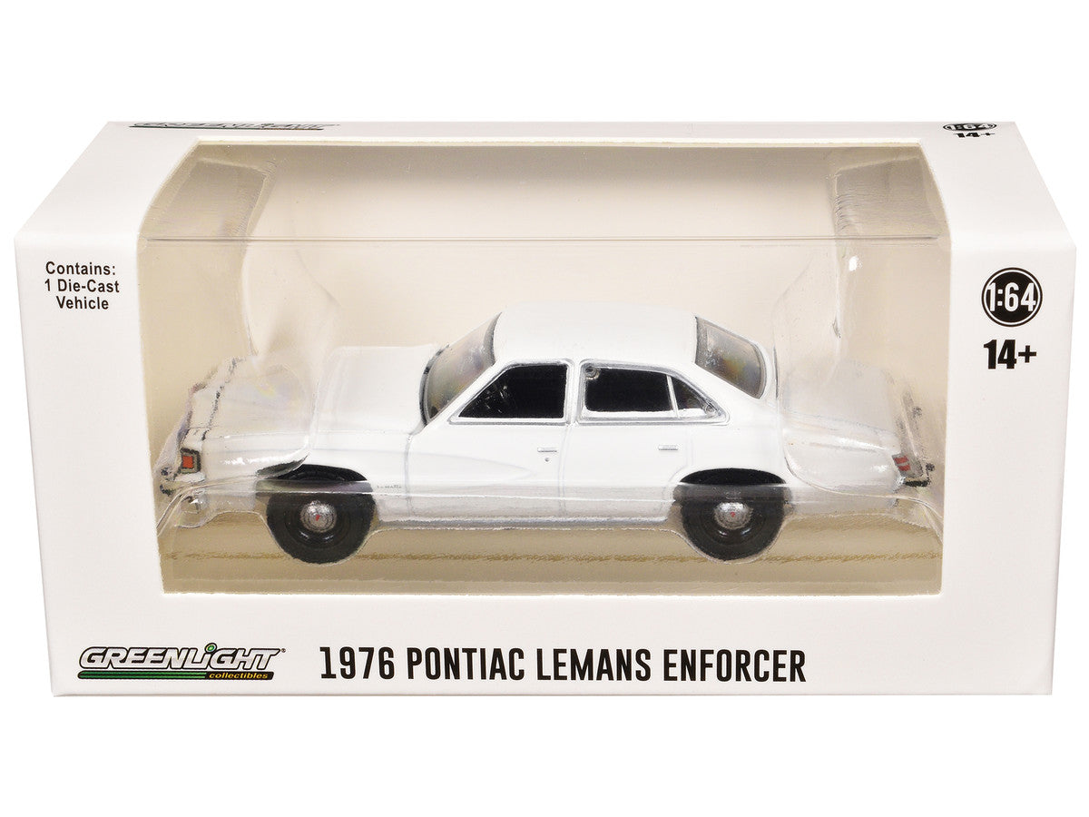 1976-77 Pontiac LeMans Enforcer White "Hot Pursuit - Hobby Exclusive" Series 1/64 Diecast Model Car by Greenlight Greenlight