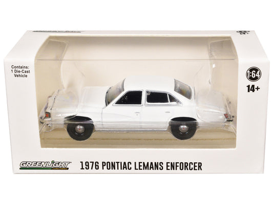 1976-77 Pontiac LeMans Enforcer White "Hot Pursuit - Hobby Exclusive" Series 1/64 Diecast Model Car by Greenlight Greenlight