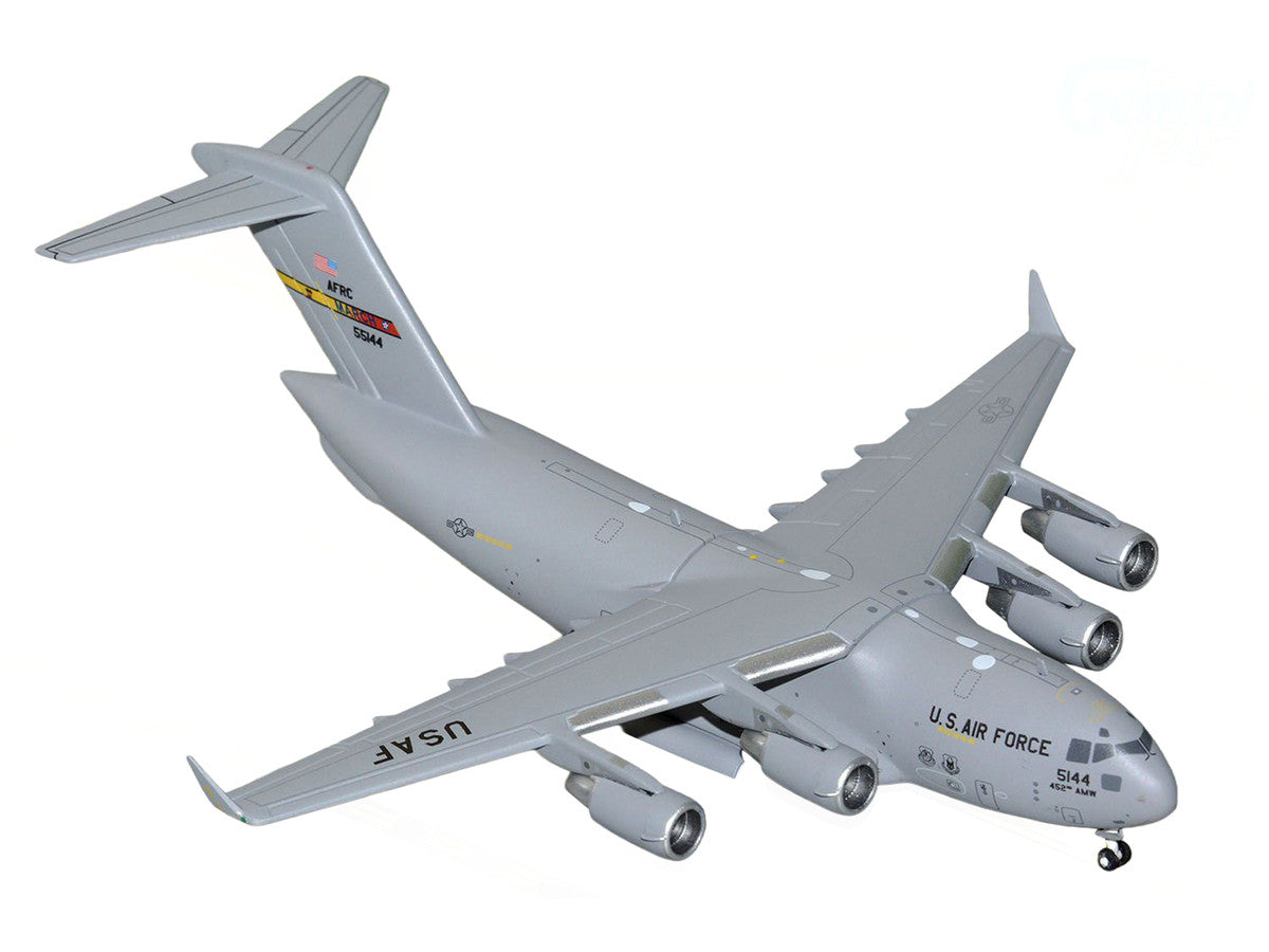 McDonnell Douglas C-17 Globemaster III Transport Aircraft "452nd AMW March ARB" United States Air Force "Gemini Macs" Series 1/400 Diecast Model Airplane by GeminiJets GeminiJets