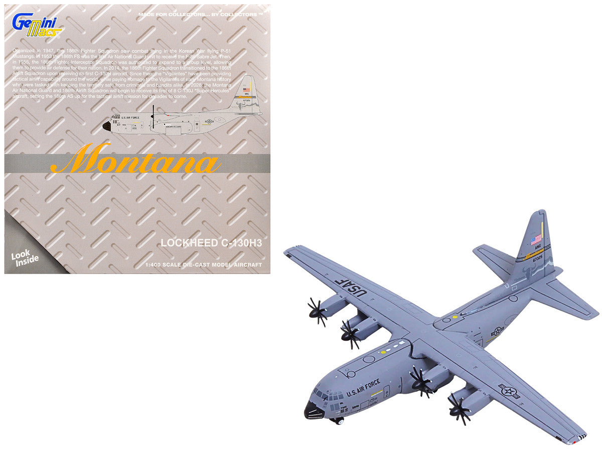 Lockheed C-130H3 Hercules Transport Aircraft "96-7325 120th Airlift Wing Montana Air National Guard" United States Air Force "Gemini Macs" Series 1/400 Diecast Model Airplane by GeminiJets GeminiJets