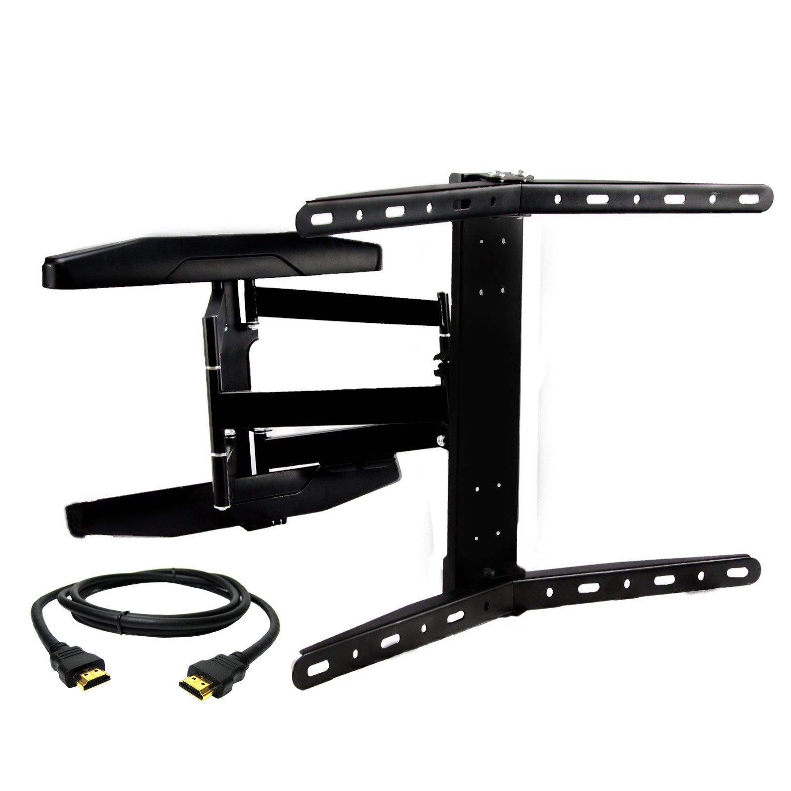 MegaMounts Full Motion Wall Mount for 32-70 Inch Curved Displays with HDMI Cable W2B
