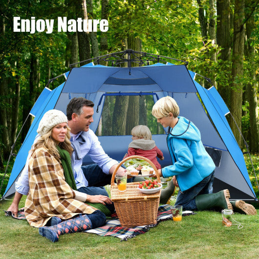 3-4 Person Easy Pop Up Beach Tent UPF 50+ Portable Sun Shelter-Orange W2B