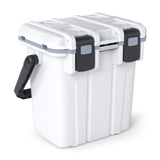 Ultra-Light Injection Molded Cooler 21 QT Hard Ice Chest-White