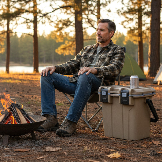 Ultra-Light Injection Molded Cooler 21 QT Hard Ice Chest-White