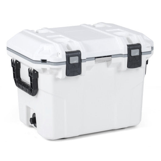 Ultra-Light Injection Molded Cooler 53 QT Hard Ice Chest-White
