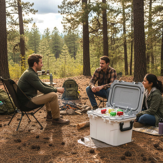 Ultra-Light Injection Molded Cooler 53 QT Hard Ice Chest-White