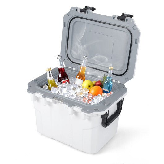 Ultra-Light Injection Molded Cooler 53 QT Hard Ice Chest-White