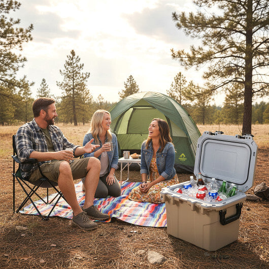 Ultra-Light Injection Molded Cooler 53 QT Hard Ice Chest-White