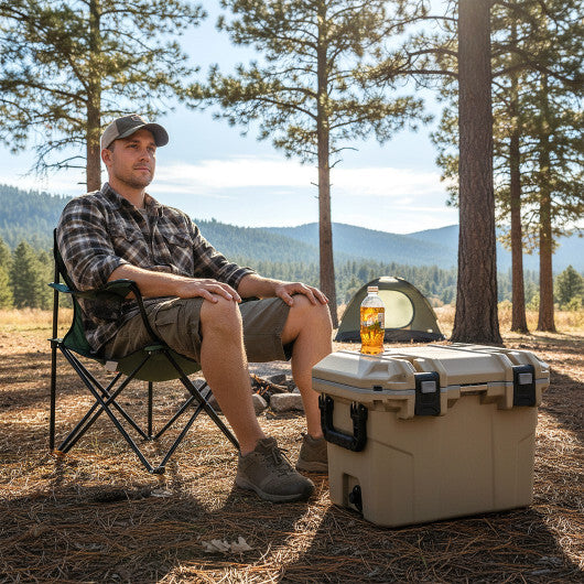 Ultra-Light Injection Molded Cooler 53 QT Hard Ice Chest-White