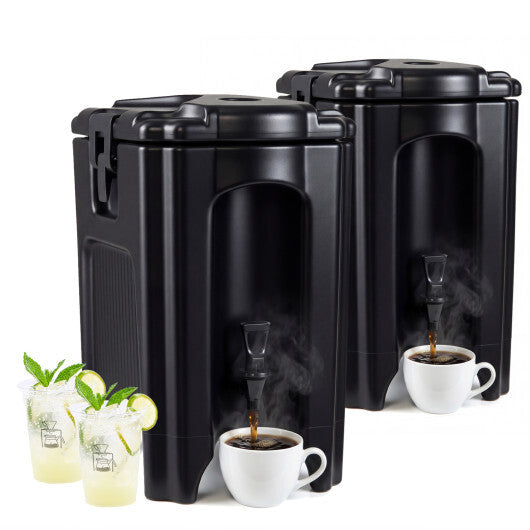 4.4 Gallons Insulated Beverage Dispenser with Ergonomic Handles Set of 2-Black W2B