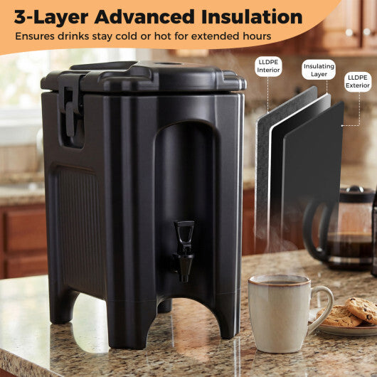 4.4 Gallons Insulated Beverage Dispenser with Ergonomic Handles Set of 2-Black W2B