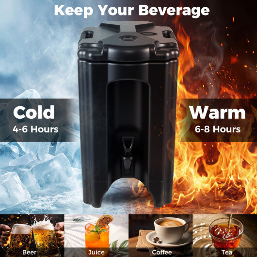 4.4 Gallons Insulated Beverage Dispenser with Ergonomic Handles Set of 2-Black W2B