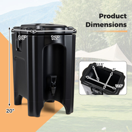 4.4 Gallons Insulated Beverage Dispenser with Handles and Drip-Proof Faucet-Black W2B