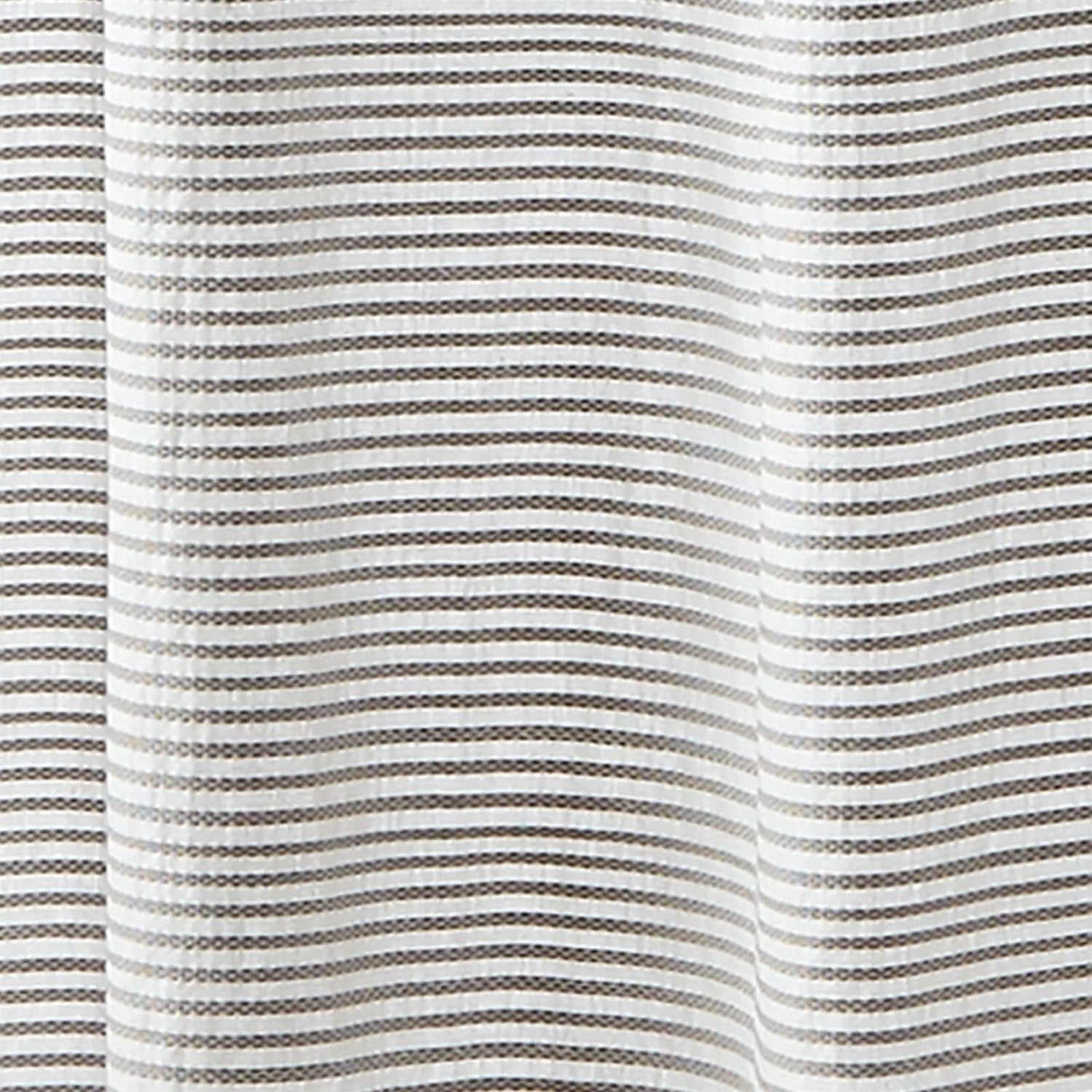 72-inch Grey and White Stripes Cotton Shower Curtain with Tassels FastFurnishings