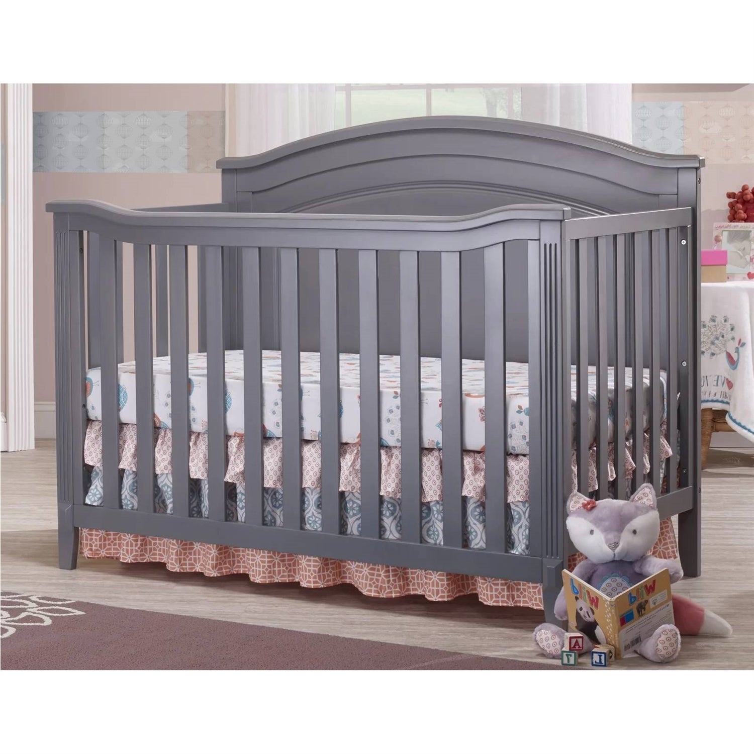 SF Home Solid Wood Convertible Crib in Grey - Toddler Bed Sold Separately FastFurnishings