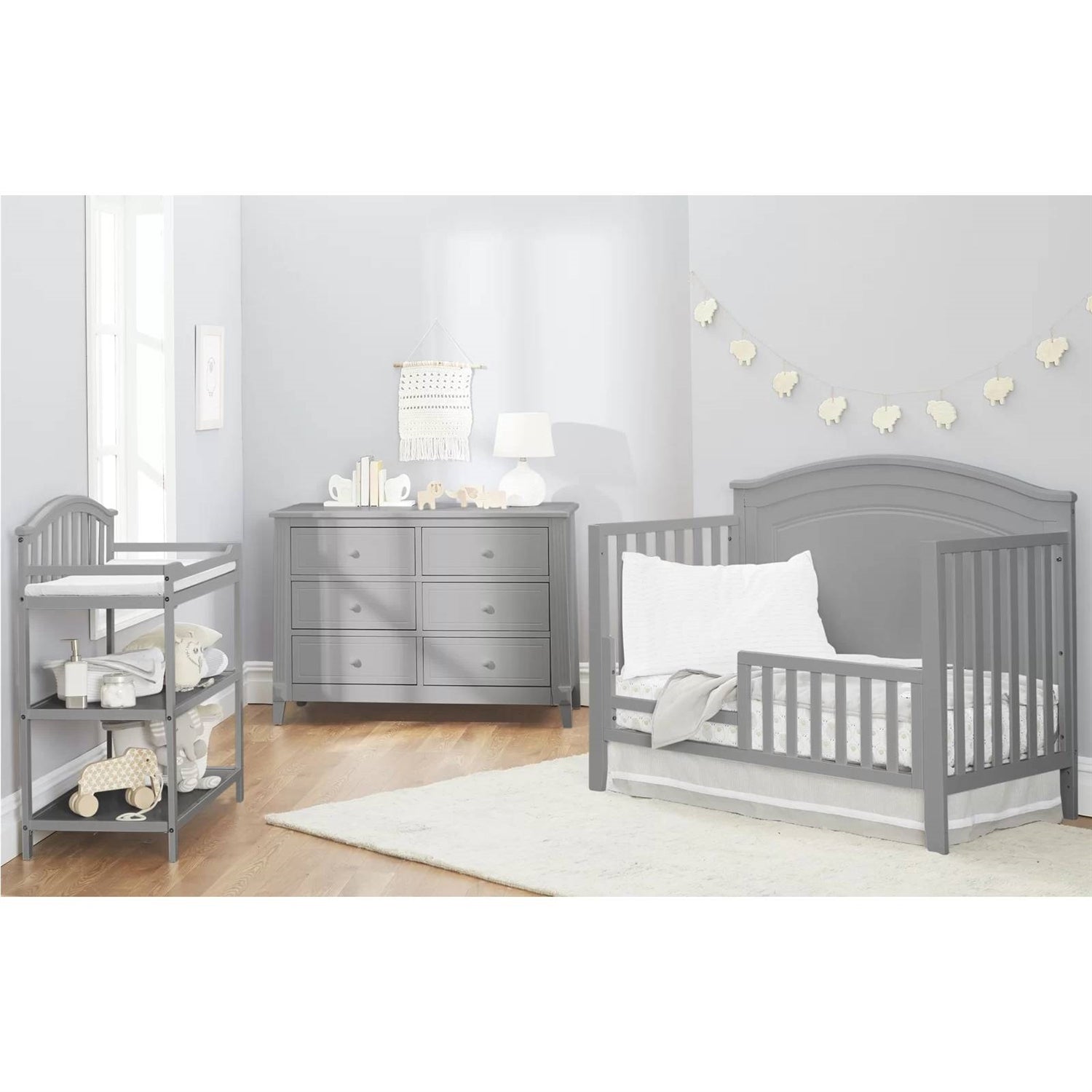 SF Home Solid Wood Convertible Crib in Grey - Toddler Bed Sold Separately FastFurnishings