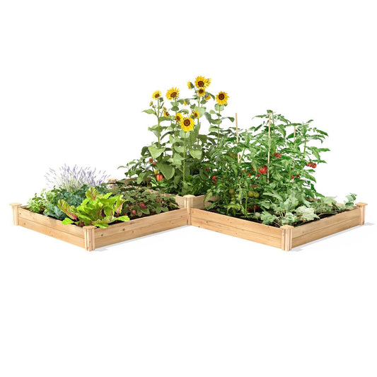 Farmhouse Cedar Wood Raised Garden Bed 4 ft x 12 ft - Made in USA FastFurnishings