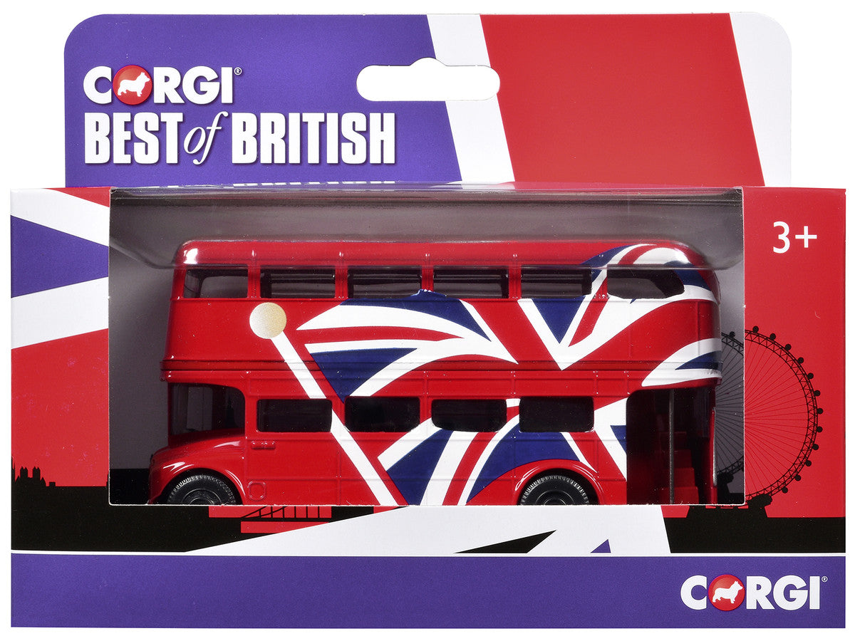 London Bus Red with UK Flag Graphics "Best of British" Series Diecast Model Car by Corgi-2