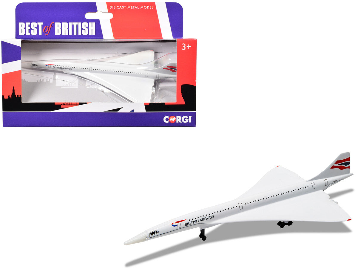 BAe/Aerospatiale Concorde Commercial Aircraft "British Airways" White "Best of British" Series Diecast Model by Corgi Corgi