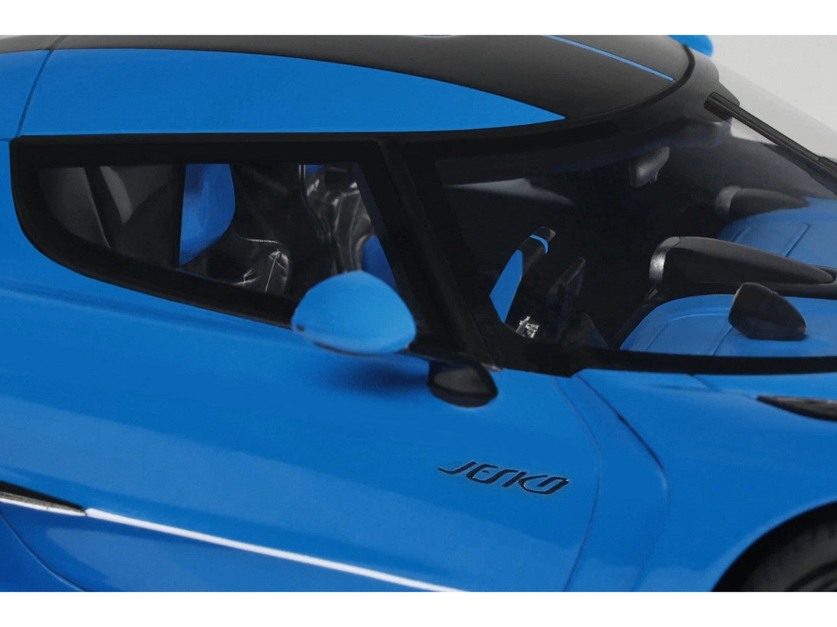 2025 Koenigsegg Jesko Blue Metallic with Black Stripes 1/18 Model Car by GT Spirit GT Spirit