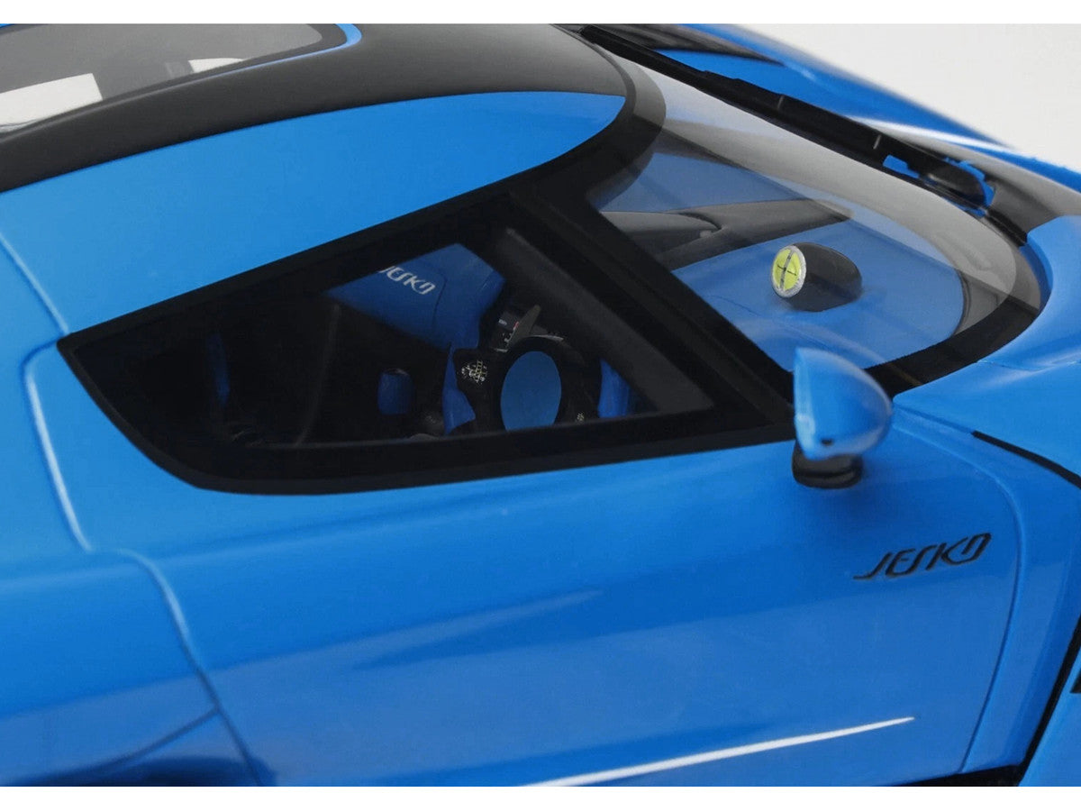 2025 Koenigsegg Jesko Blue Metallic with Black Stripes 1/18 Model Car by GT Spirit GT Spirit