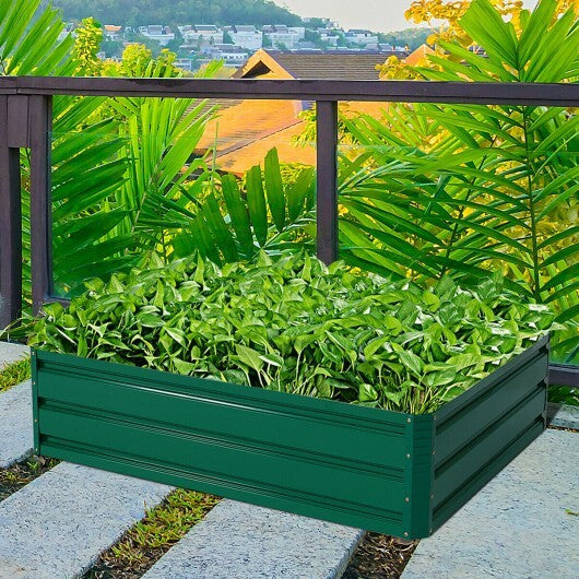 47.5 Inch Patio Raised Garden Bed Vegetable Flower Planter - Color: Dark Green - Size: 47 inches W2B