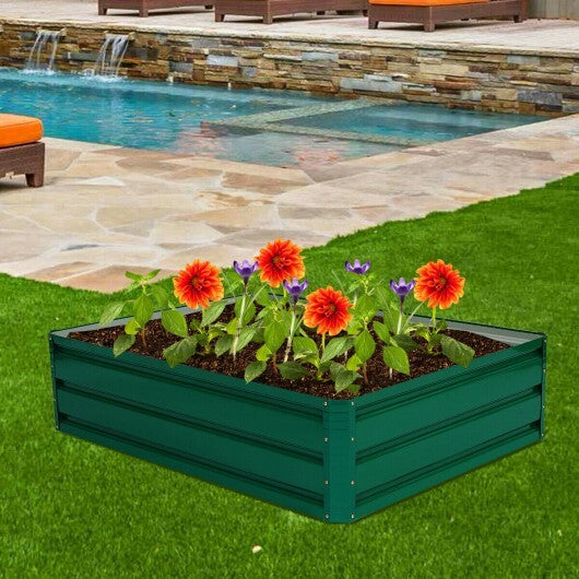 47.5 Inch Patio Raised Garden Bed Vegetable Flower Planter - Color: Dark Green - Size: 47 inches W2B