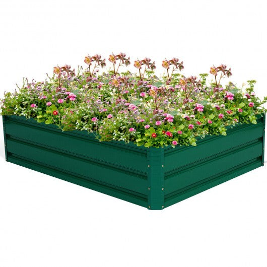 47.5 Inch Patio Raised Garden Bed Vegetable Flower Planter - Color: Dark Green - Size: 47 inches W2B