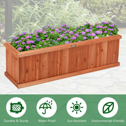 Wooden Decorative Planter Box for Garden Yard and Window W2B