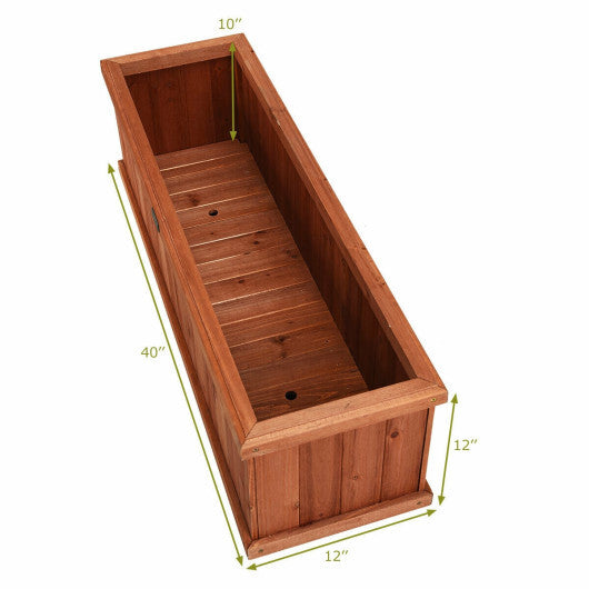 Wooden Decorative Planter Box for Garden Yard and Window W2B