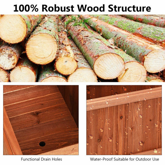 Wooden Decorative Planter Box for Garden Yard and Window W2B