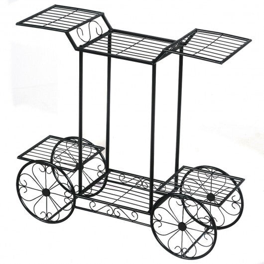 6-Tier Garden Cart Flower Rack Display Decor Pot Plant Holder W2B
