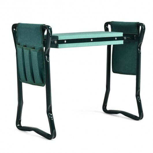 Folding Garden Kneeler and Seat Bench - Color: Green W2B