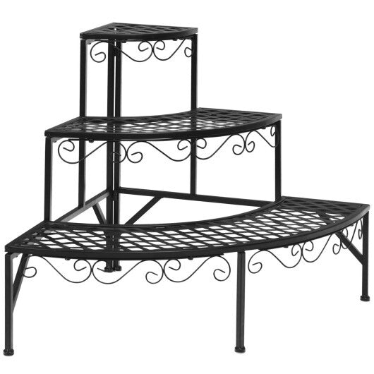 3 Tier Metal Corner Plant Display Rack W2B