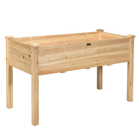 Wooden Raised Vegetable Garden Bed Elevated Grow Vegetable Planter-Gray W2B