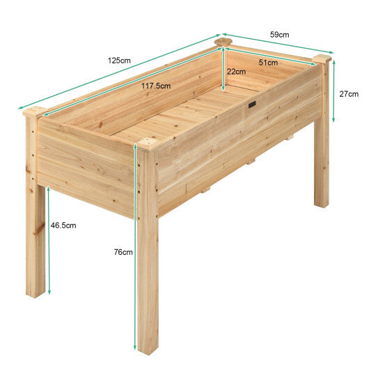 Wooden Raised Vegetable Garden Bed Elevated Grow Vegetable Planter-Gray W2B