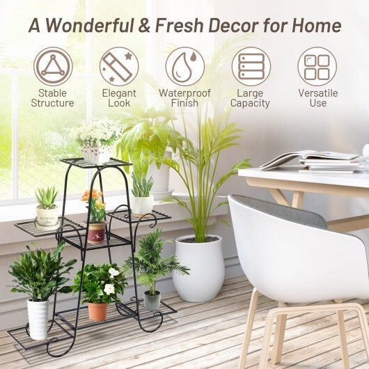 7 Tier Metal Patio Plant Stand W2B