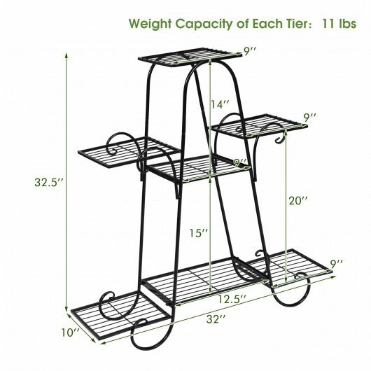 7 Tier Metal Patio Plant Stand W2B