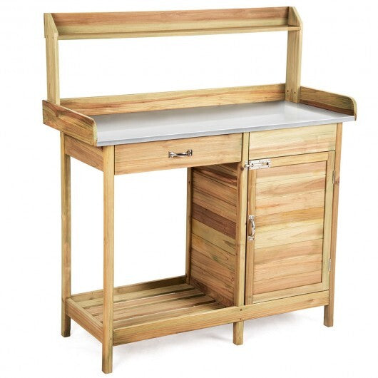 Outdoor Garden Wooden Work Station Potting Bench W2B