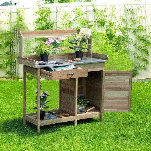 Outdoor Garden Wooden Work Station Potting Bench W2B